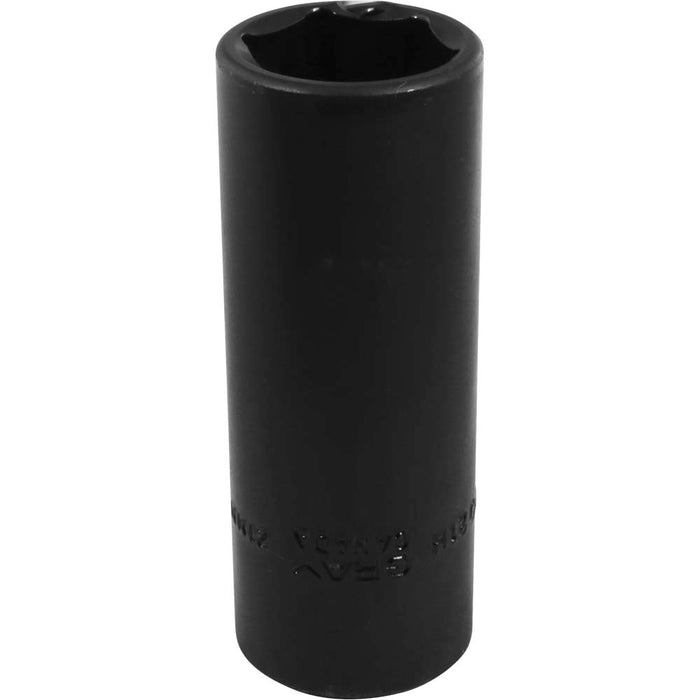 Gray Tools 1/2" Drive, 6 Point Deep Length, Impact Black Industrial Finish Metric Sockets