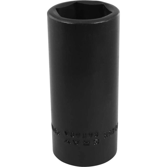 Gray Tools 1/2" Drive, 6 Point Deep Length, Impact Black Industrial Finish Metric Sockets