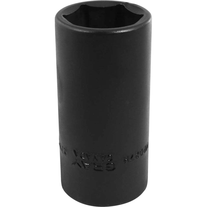 Gray Tools 1/2" Drive, 6 Point Deep Length, Impact Black Industrial Finish Metric Sockets