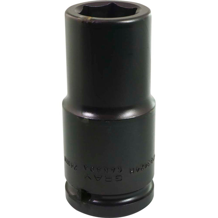 Gray Tools 3/4" Drive, 6 Point Impact Black Industrial Finish, Deep Length Metric Socket