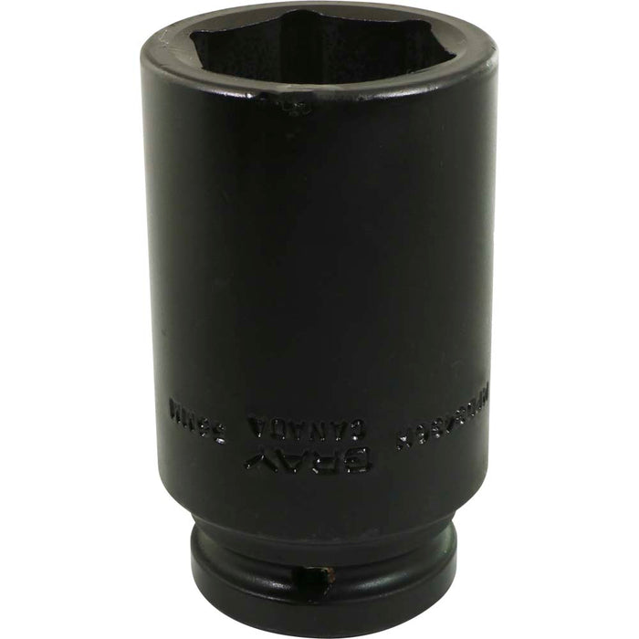 Gray Tools 3/4" Drive, 6 Point Impact Black Industrial Finish, Deep Length Metric Socket