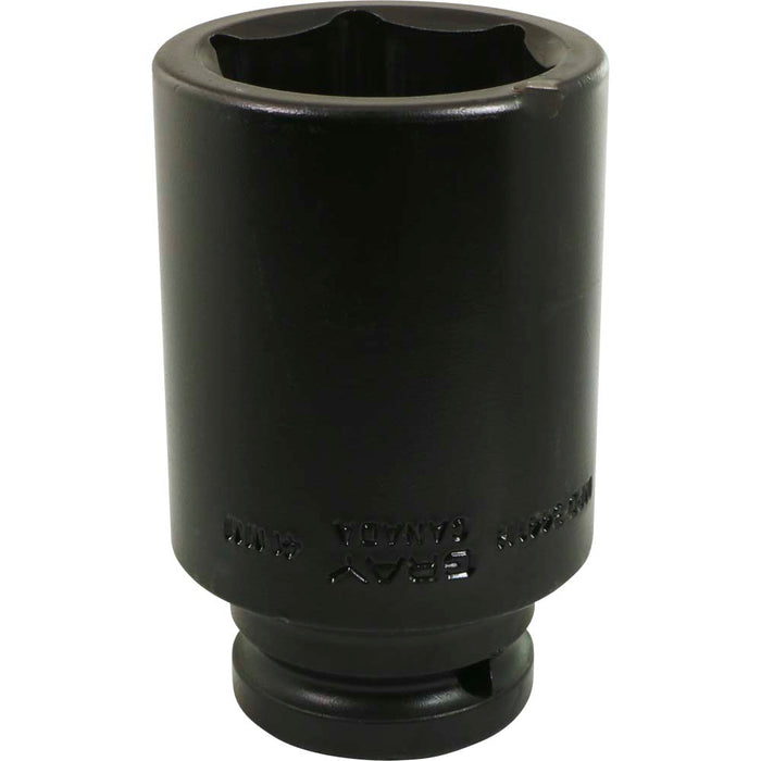 Gray Tools 3/4" Drive, 6 Point Impact Black Industrial Finish, Deep Length Metric Socket