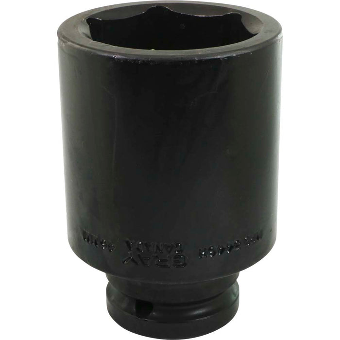 Gray Tools 3/4" Drive, 6 Point Impact Black Industrial Finish, Deep Length Metric Socket