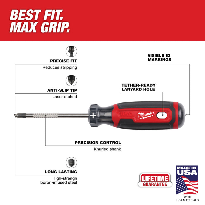 Milwaukee #1 Phillips 3" Cushion Grip Screwdriver (USA)