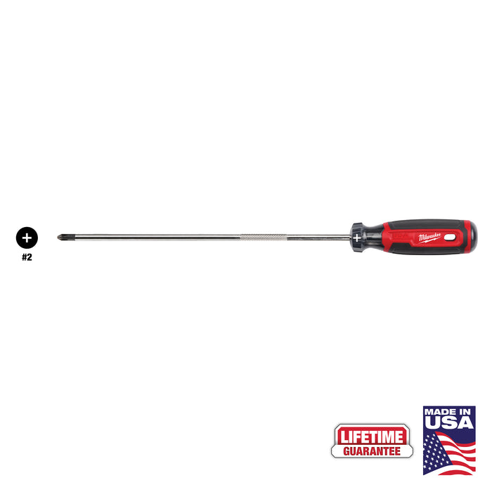 Milwaukee #2 Phillips 10" Cushion Grip Screwdriver (USA)