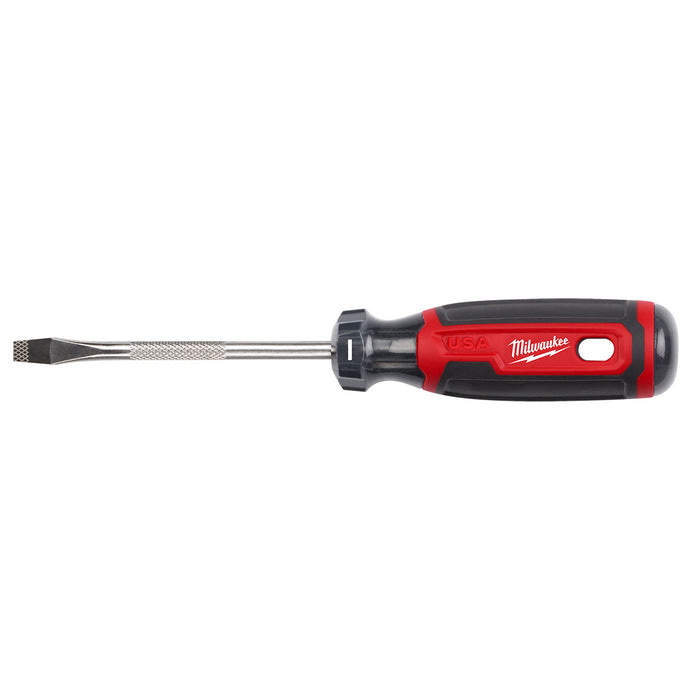 Milwaukee 1/4" Slotted 4" Cushion Grip Screwdriver (USA)