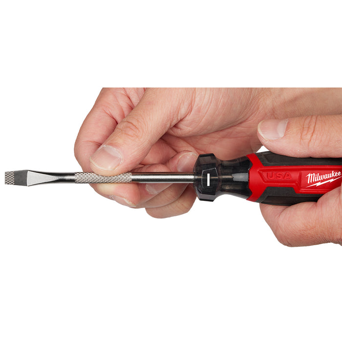 Milwaukee 1/4" Slotted 4" Cushion Grip Screwdriver (USA)