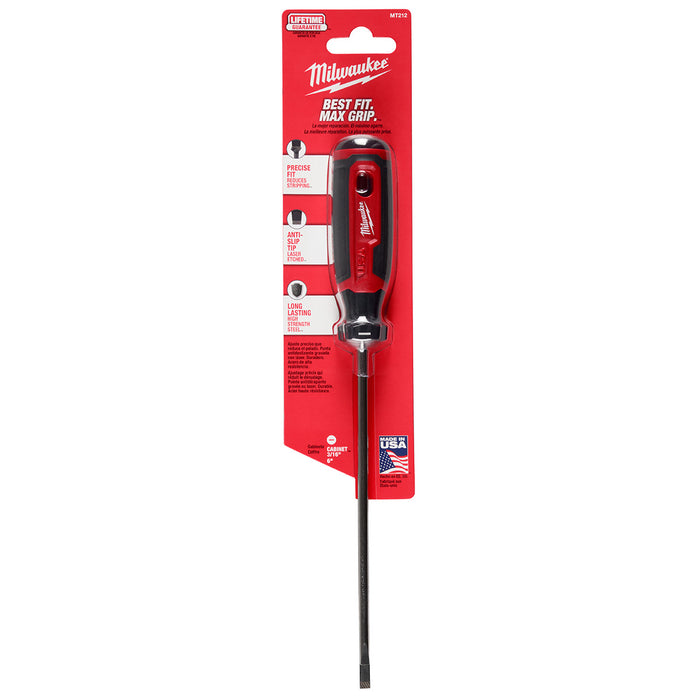 Milwaukee 3/16" Cabinet 6" Cushion Grip Screwdriver (USA)
