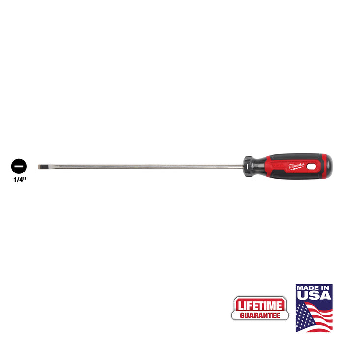 Milwaukee 1/4" Cabinet 10" Cushion Grip Screwdriver (USA)
