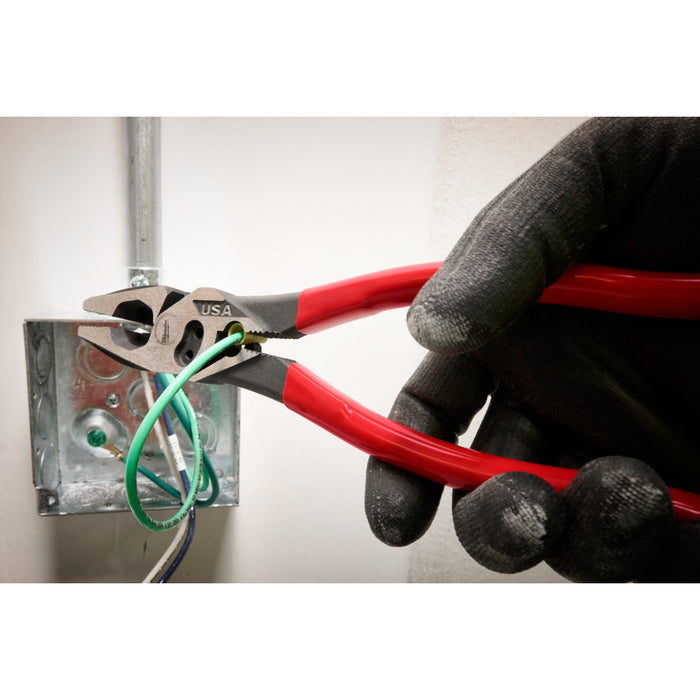 Milwaukee 9" Lineman's Dipped Grip Pliers w/ Crimper & Bolt Cutter (USA)