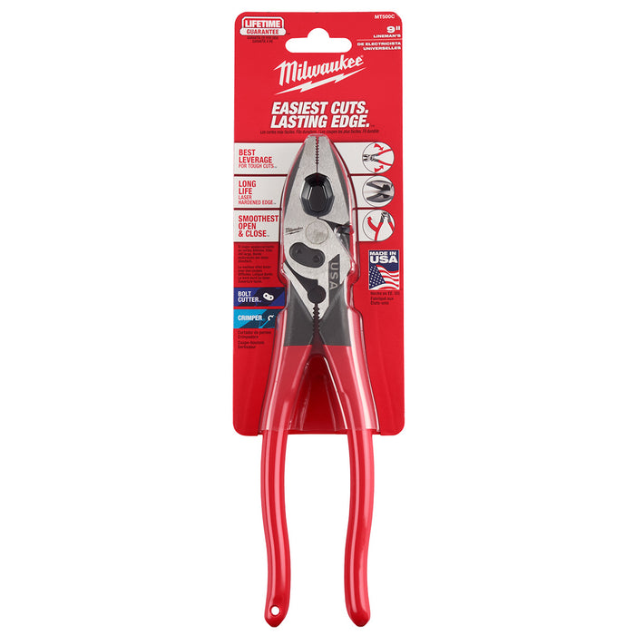 Milwaukee 9" Lineman's Dipped Grip Pliers w/ Crimper & Bolt Cutter (USA)