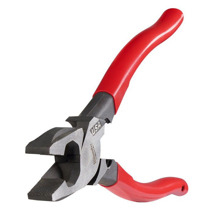 Milwaukee 9" Lineman's Dipped Grip Pliers w/ Thread Cleaner (USA)