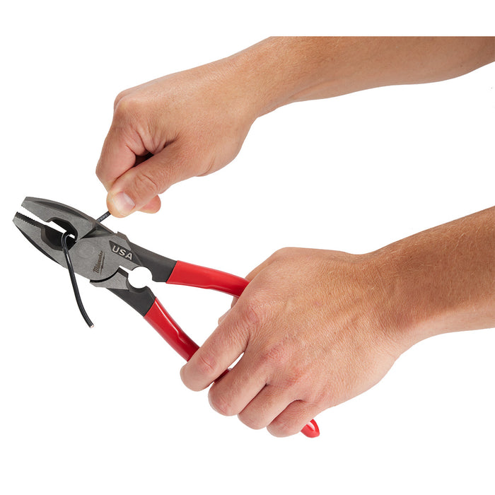Milwaukee 9" Lineman's Dipped Grip Pliers w/ Thread Cleaner (USA)