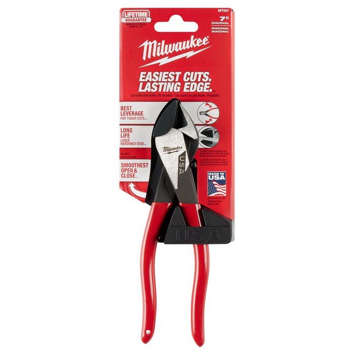 Milwaukee 7" Diagonal Dipped Grip Cutting Pliers (USA)