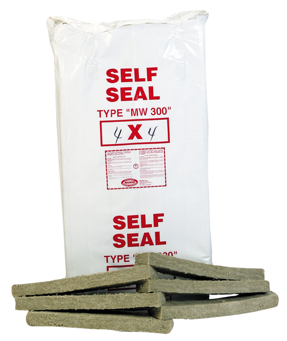 Nuco Self-Seal MW-300 Semi-Rigid Mineral Wool (18pc) - 3" x 4" x 4ft