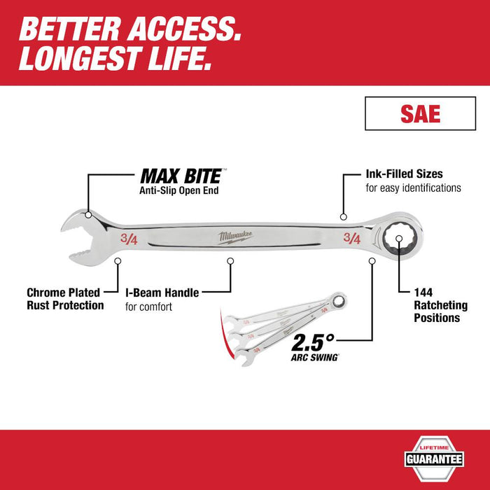 Milwaukee SAE Ratcheting Combination Wrench