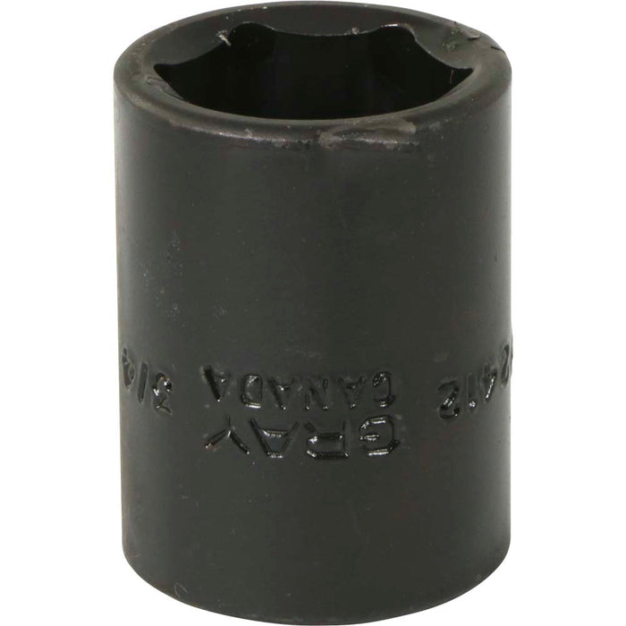 Gray Tools 1/2" Drive, 6 Point Standard Length, Impact Black Industrial Finish SAE Sockets