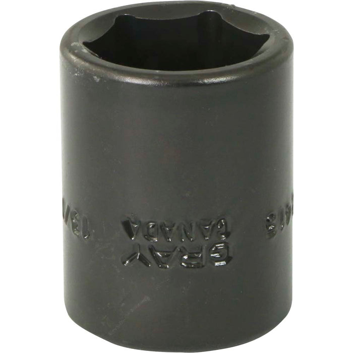 Gray Tools 1/2" Drive, 6 Point Standard Length, Impact Black Industrial Finish SAE Sockets