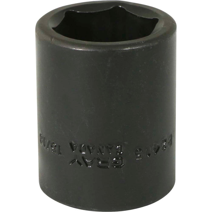 Gray Tools 1/2" Drive, 6 Point Standard Length, Impact Black Industrial Finish SAE Sockets