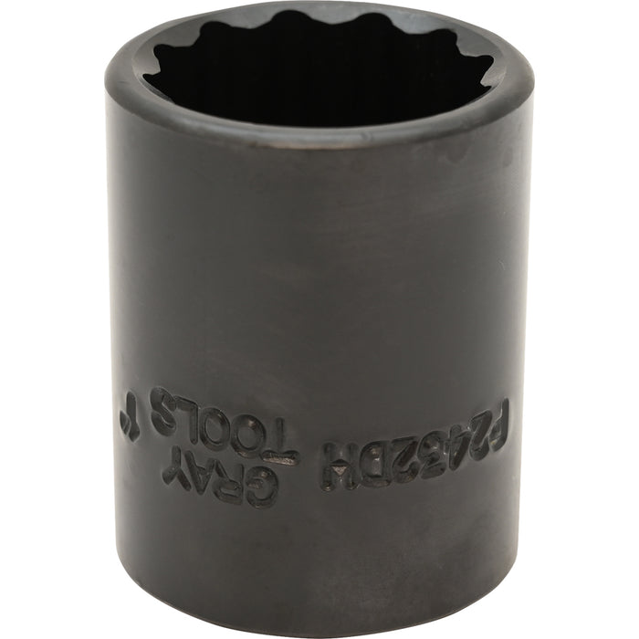 Gray Tools 1/2" Drive, Standard Length, 12 Point Impact Black Industrial Finish, SAE Sockets