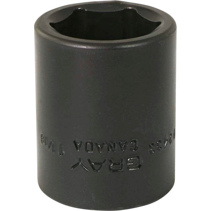 Gray Tools 1/2" Drive, 6 Point Standard Length, Impact Black Industrial Finish SAE Sockets