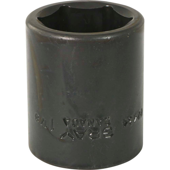 Gray Tools 1/2" Drive, 6 Point Standard Length, Impact Black Industrial Finish SAE Sockets