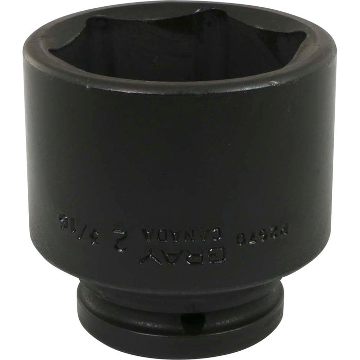 Gray Tools 3/4" Drive, 6 Point Impact Black Industrial Finish, Standard Length SAE Socket