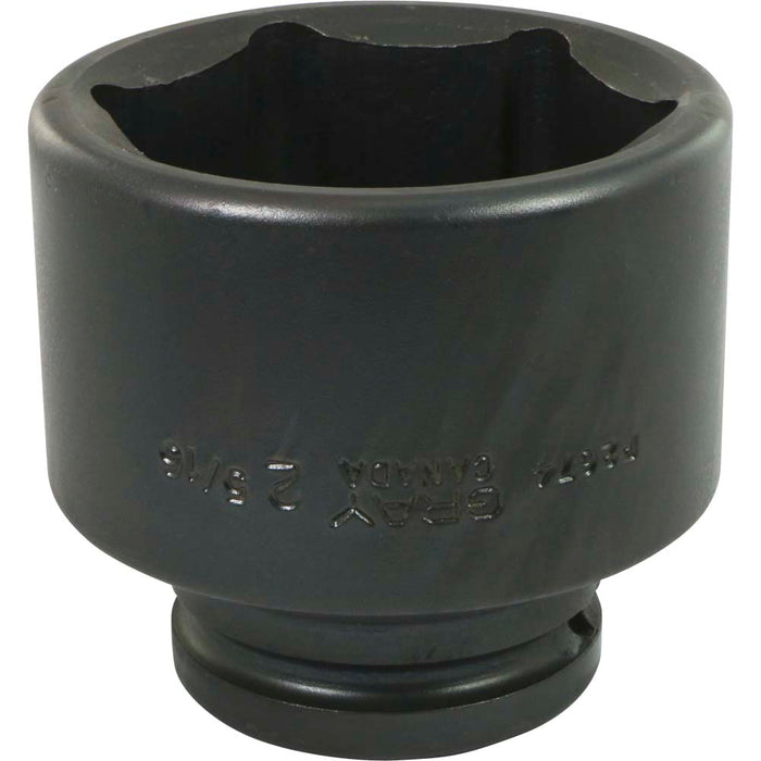 Gray Tools 3/4" Drive, 6 Point Impact Black Industrial Finish, Standard Length SAE Socket
