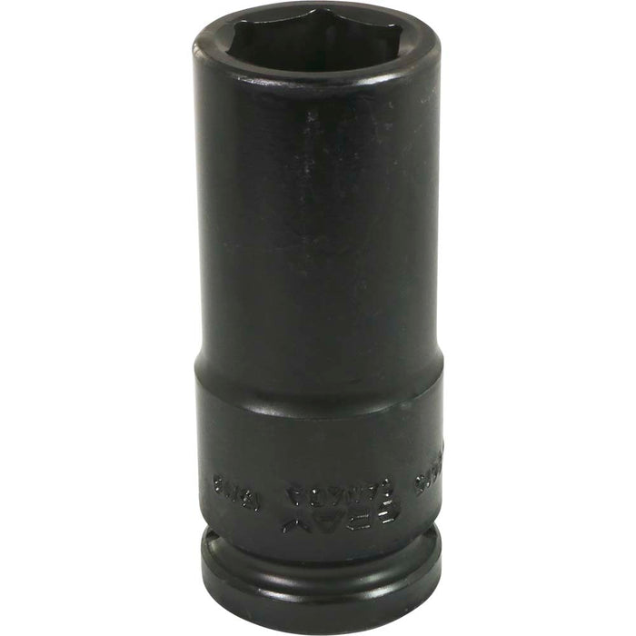Gray Tools 3/4" Drive, 6 Point Impact Black Industrial Finish, Deep Length SAE Socket