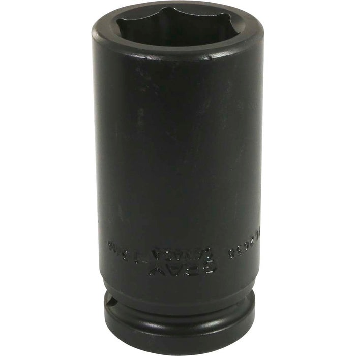 Gray Tools 3/4" Drive, 6 Point Impact Black Industrial Finish, Deep Length SAE Socket