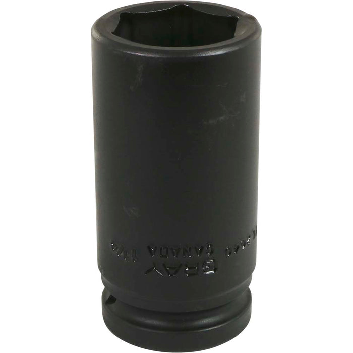 Gray Tools 3/4" Drive, 6 Point Impact Black Industrial Finish, Deep Length SAE Socket
