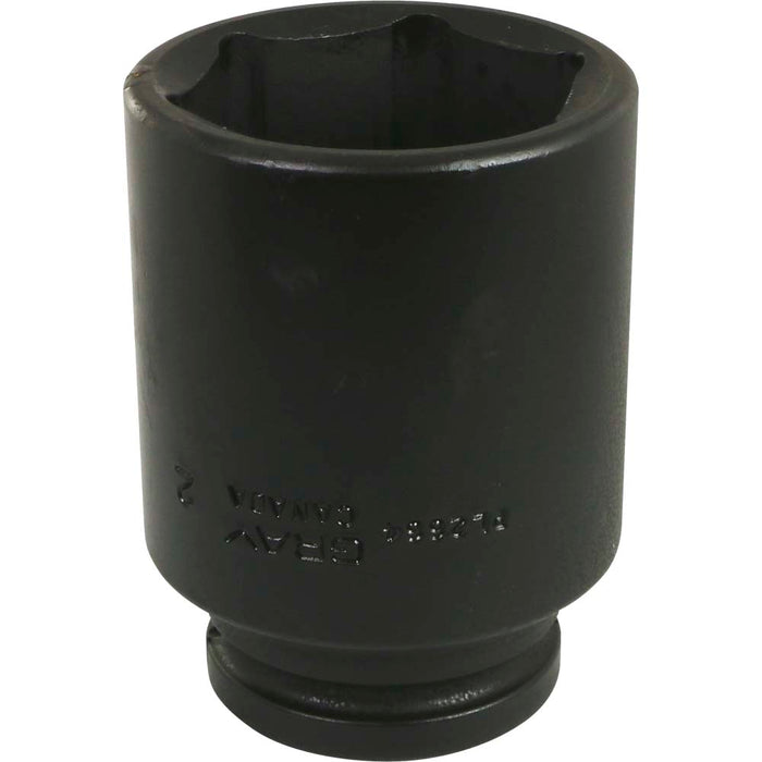 Gray Tools 3/4" Drive, 6 Point Impact Black Industrial Finish, Deep Length SAE Socket