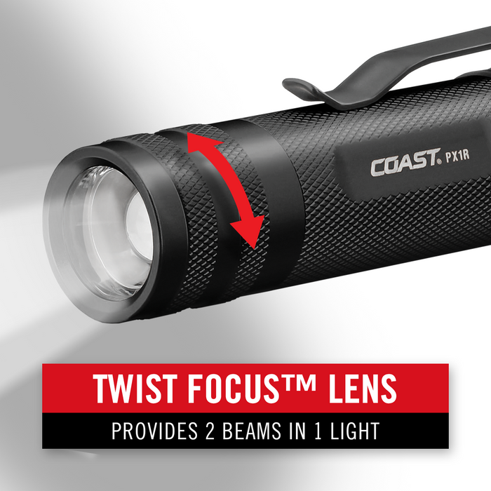 Coast PX1R Rechargeable Pure Beam Focusing LED Flashlight