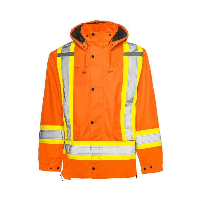 Wasip TP6 6-In-1 Winter Traffic Parka w/ 4" Reflective Tape