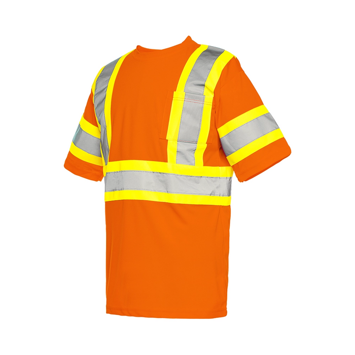 Wasip TT15 Short Sleeve Traffic T-Shirt w/ 4" Reflective Tape & Arm Band