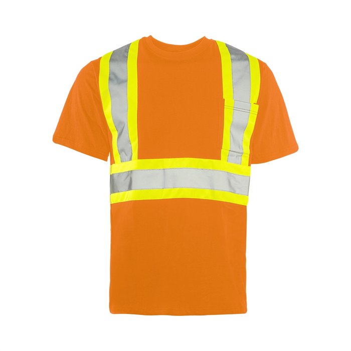 Wasip TT3 Short Sleeve Cotton Traffic T-Shirt w/ 4" Reflective Tape