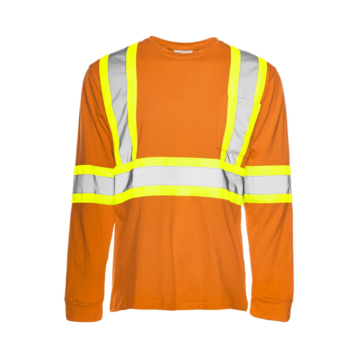 Wasip TT4 Long Sleeve Cotton Traffic T-Shirt w/ 4" Reflective Tape