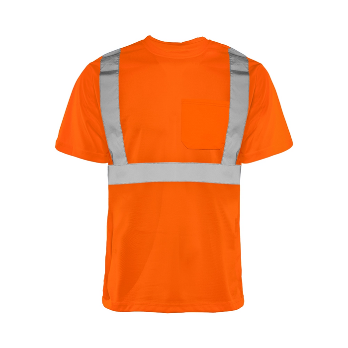 Wasip TT5 Short Sleeve Polyester Traffic T-Shirt w/ 2" Reflective Tape