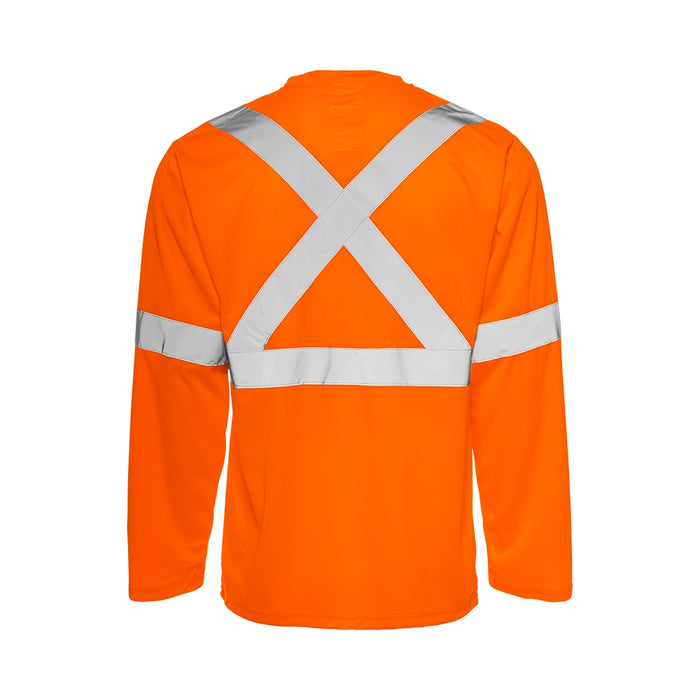 Wasip TT6 Long Sleeve Polyester Traffic T-Shirt w/ 2" Reflective Tape