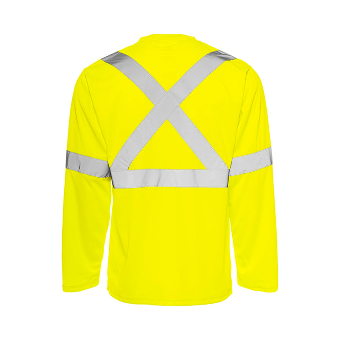 Wasip TT6 Long Sleeve Polyester Traffic T-Shirt w/ 2" Reflective Tape