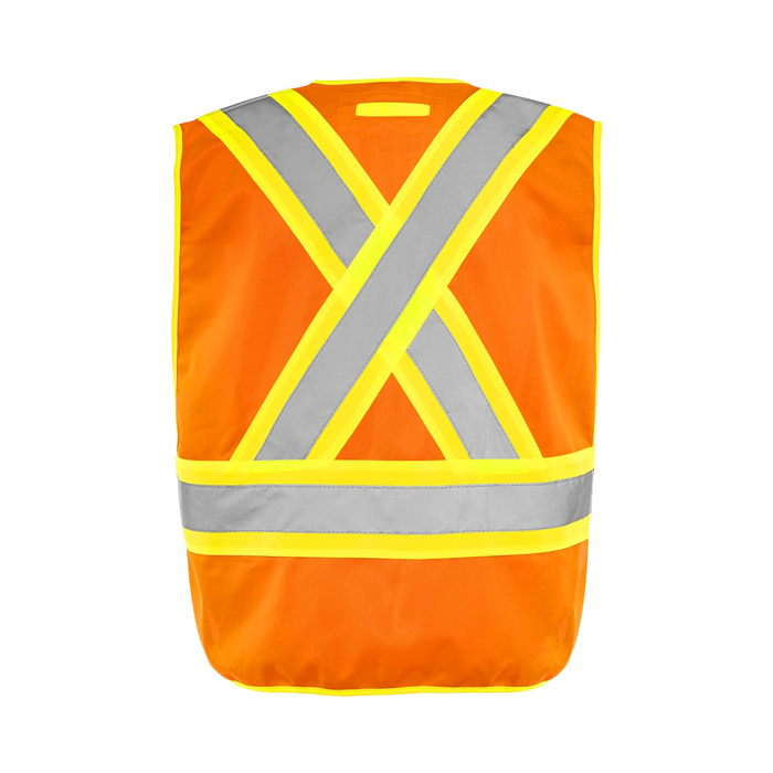 Wasip Orange TV2 Universal 5 Pt. Tearaway Solid Traffic Vest