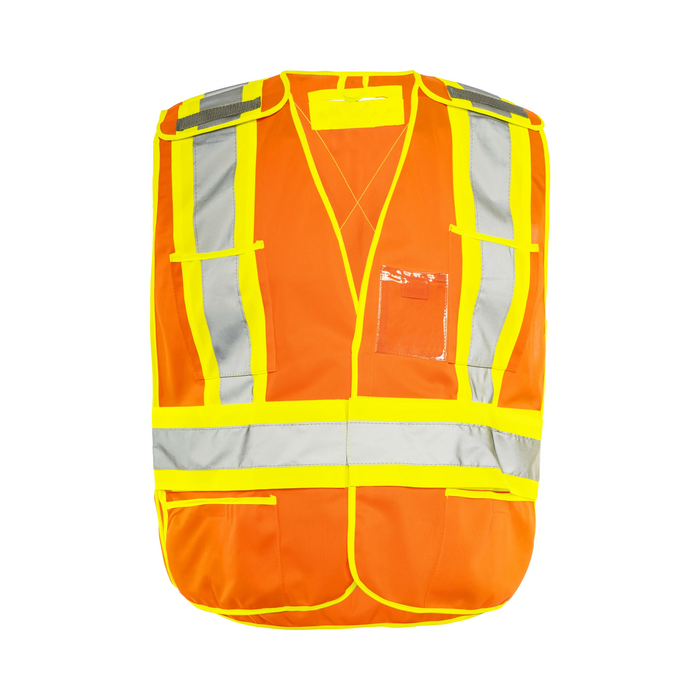 Wasip Orange TV2 Universal 5 Pt. Tearaway Solid Traffic Vest