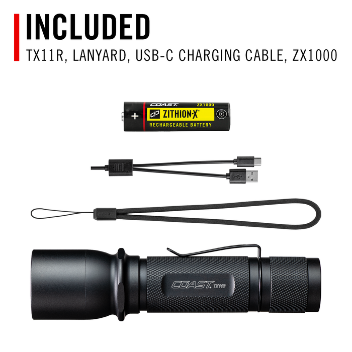 Coast TX11R Rechargeable Long Range Focus Flashlight