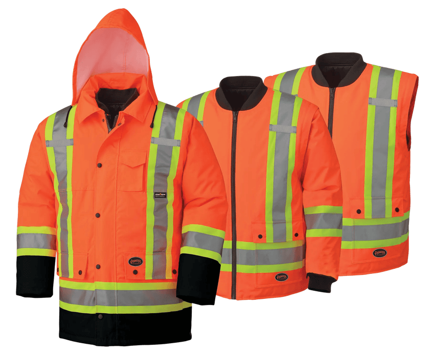 Pioneer Hi-Vis 7-In-1 Waterproof Parka w/ Detachable Hood