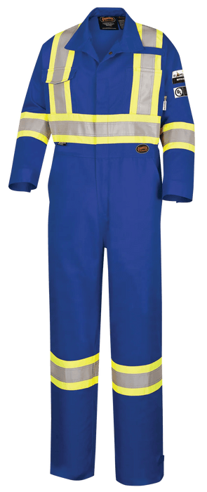 Pioneer Hi-Vis 100% Cotton Flame Resistant Safety Coveralls
