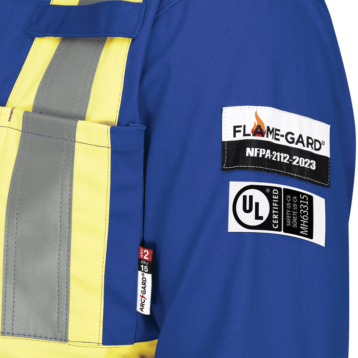 Pioneer Hi-Vis 100% Cotton Flame Resistant Safety Coveralls