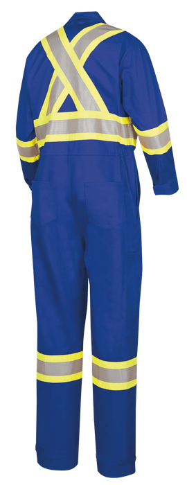 Pioneer Hi-Vis 100% Cotton Flame Resistant Safety Coveralls - Tall