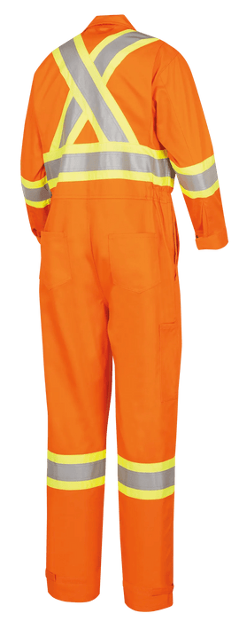Pioneer Hi-Vis 100% Cotton Flame Resistant Safety Coveralls