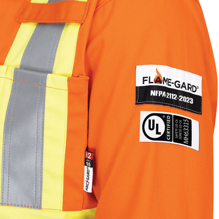 Pioneer Hi-Vis 100% Cotton Flame Resistant Safety Coveralls