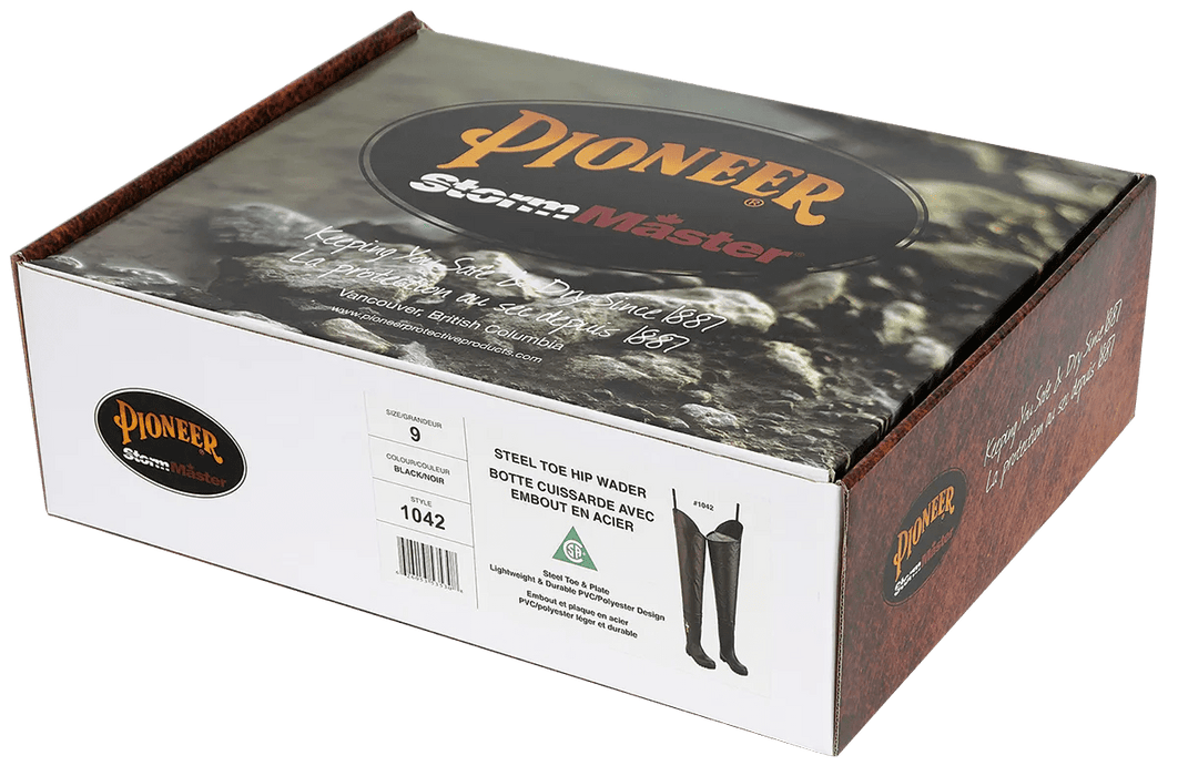 Pioneer Black Steel Toe/Plate Hip Wader